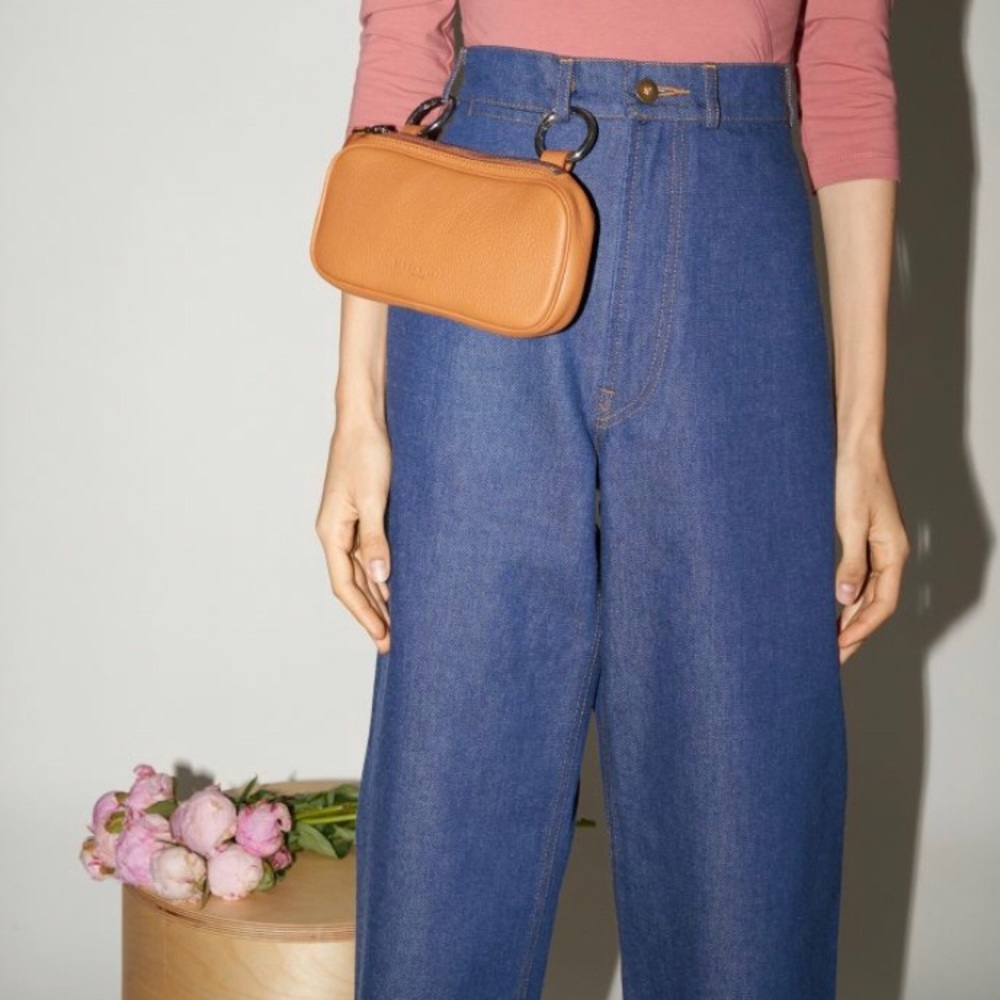 Simon Miller long pop pouch in brown suede